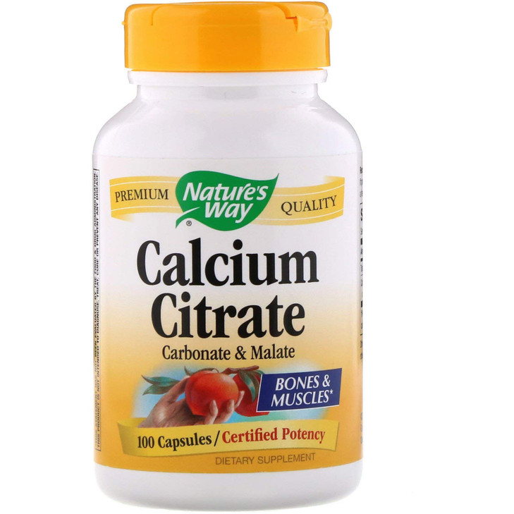 Nature's Way Calcium Citrate, Carbonate and Malate, Supports Bone Health*, 100