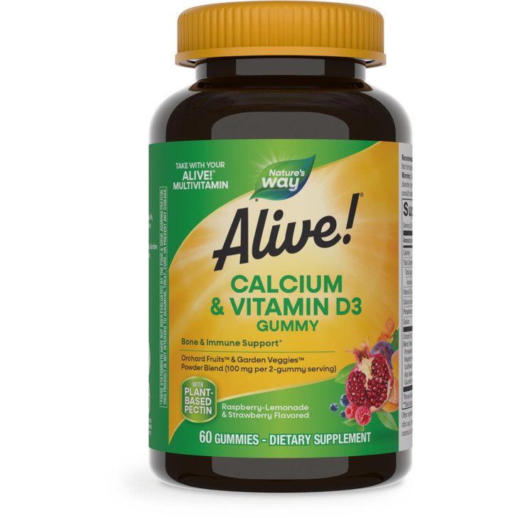 Nature's Way Alive! Daily Calcium & Vitamin D3 Gummies, Bone Support*, Immune