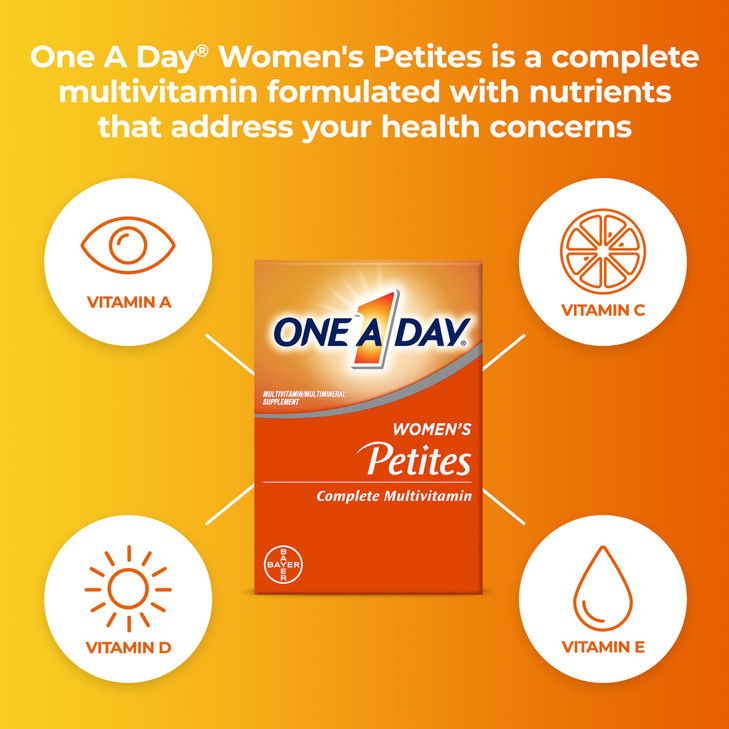 One A Day Womens Petites Multivitamin,Supplement with Vitamin A, C, D, E