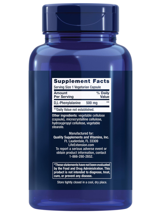 Life Extension D, L-Phenylalanine Capsules, 500 mg