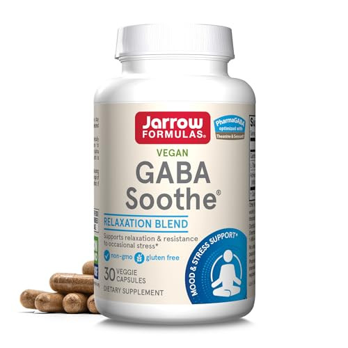 Jarrow Formulas GABA Soothe, 3 Ingredient Dietary Supplement for Relaxation