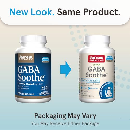 Jarrow Formulas GABA Soothe, 3 Ingredient Dietary Supplement for Relaxation
