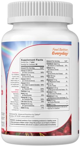 Zahler Kids Multivitamin Chewable Vitamin Tablet
