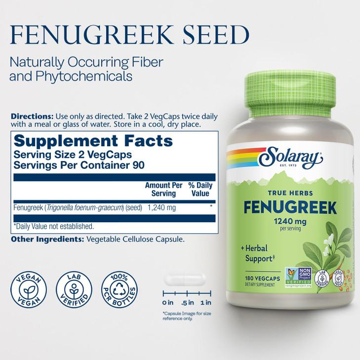 SOLARAY Fenugreek Seed Supplement for Men & Women