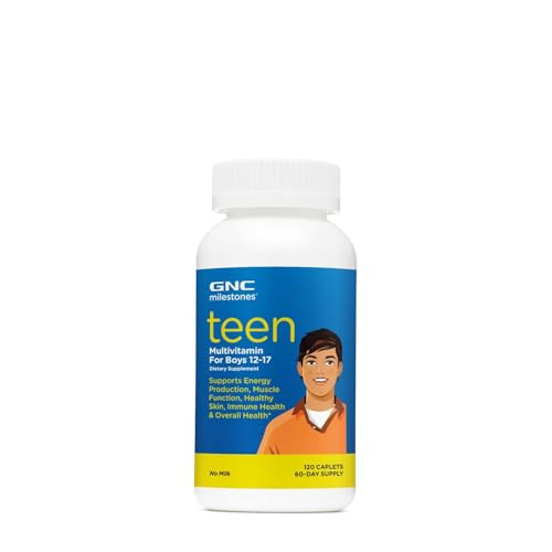 GNC Milestones Teen Multivitamin for Boys 12-17, Supports Energy Production