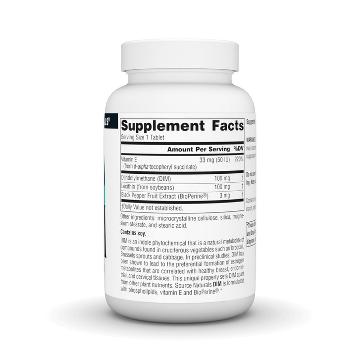 Source Naturals DIM, Diindolylmethane 100mg with BioPerine, Vitamin E & More