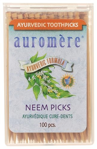 AUROMERE Ayurvedic Neem Toothpicks, 100 CT