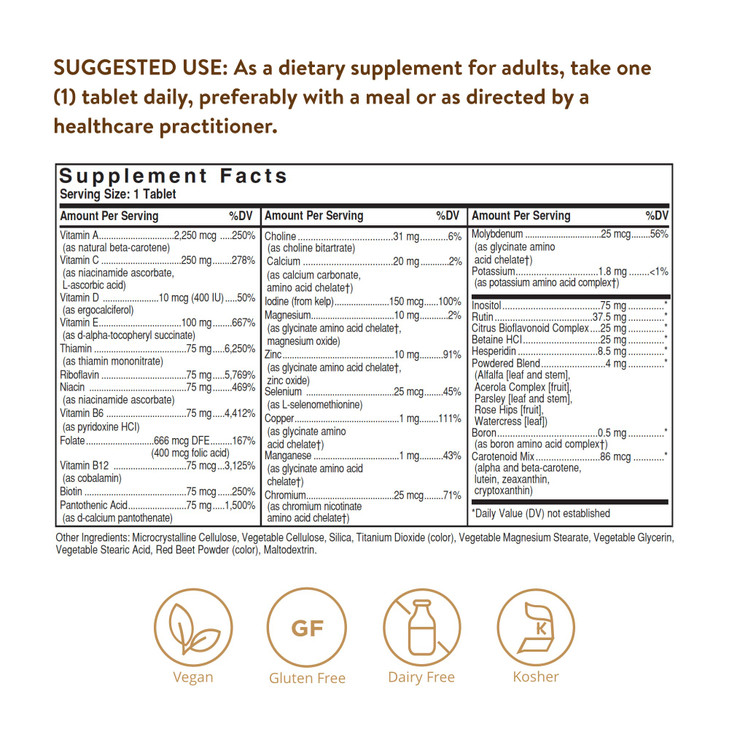 Solgar Iron-Free Formula VM-75, 90 Tablets - Multivitamin with Chelated Minerals