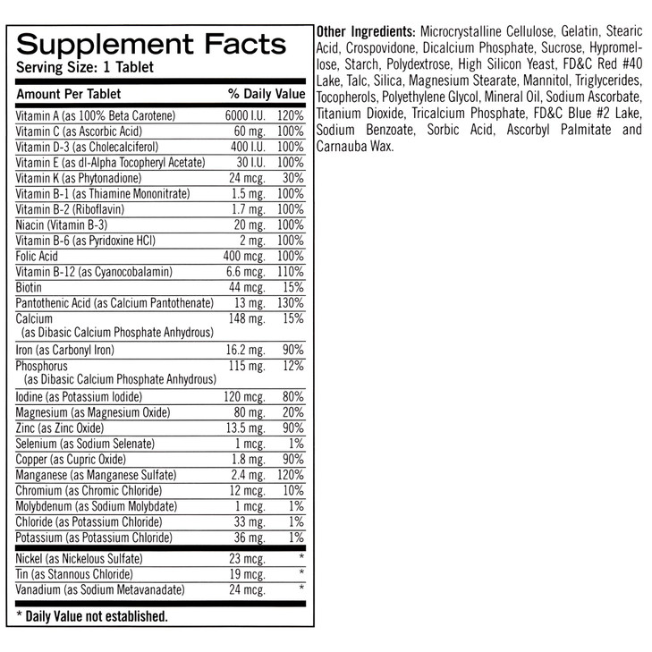 Geritol Multi-Vitamin Nutritional Support Tablets, Balance of 26 Essential