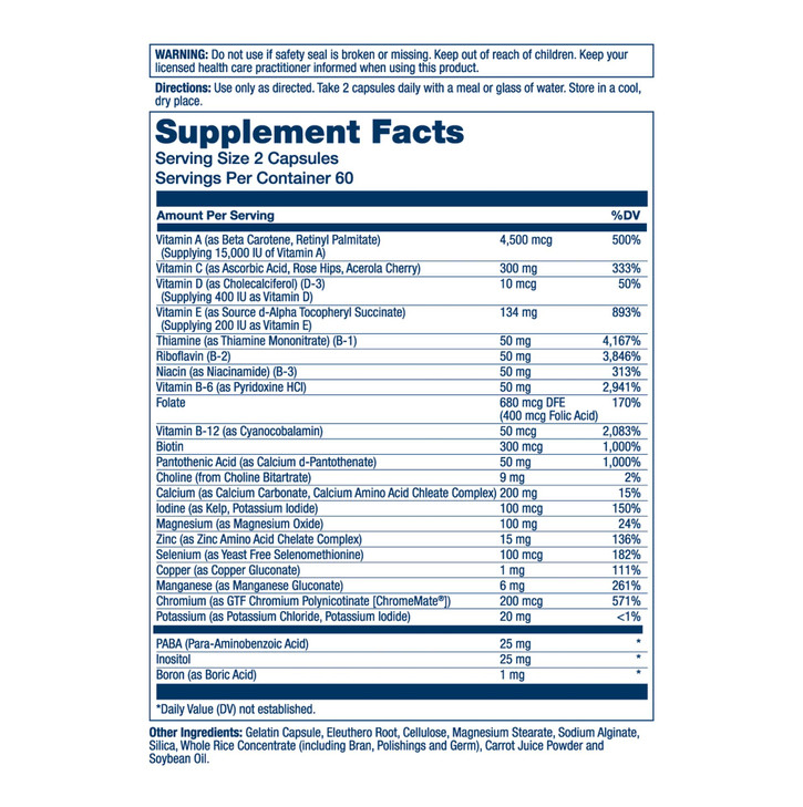 SOLARAY Twice Daily Multi Energy Multivitamin, Iron Free