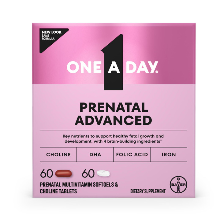 One A Day Prenatal Advanced- Prenatal Vitamins with Folic Acid, Choline, DHA &