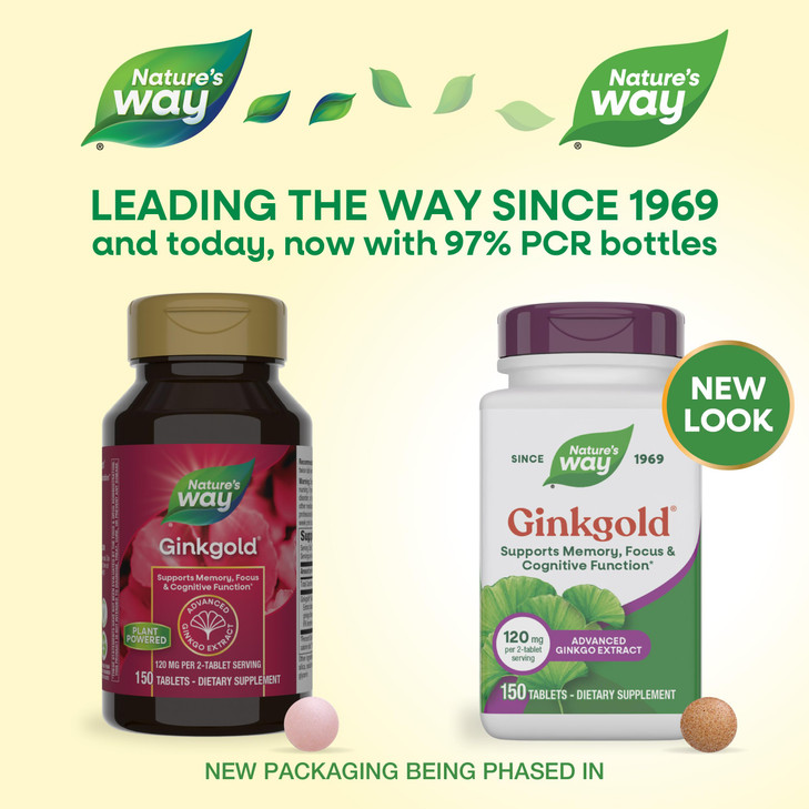 Nature's Way Ginkgold Advanced Ginkgo Extract, Supplements for Support of Memory