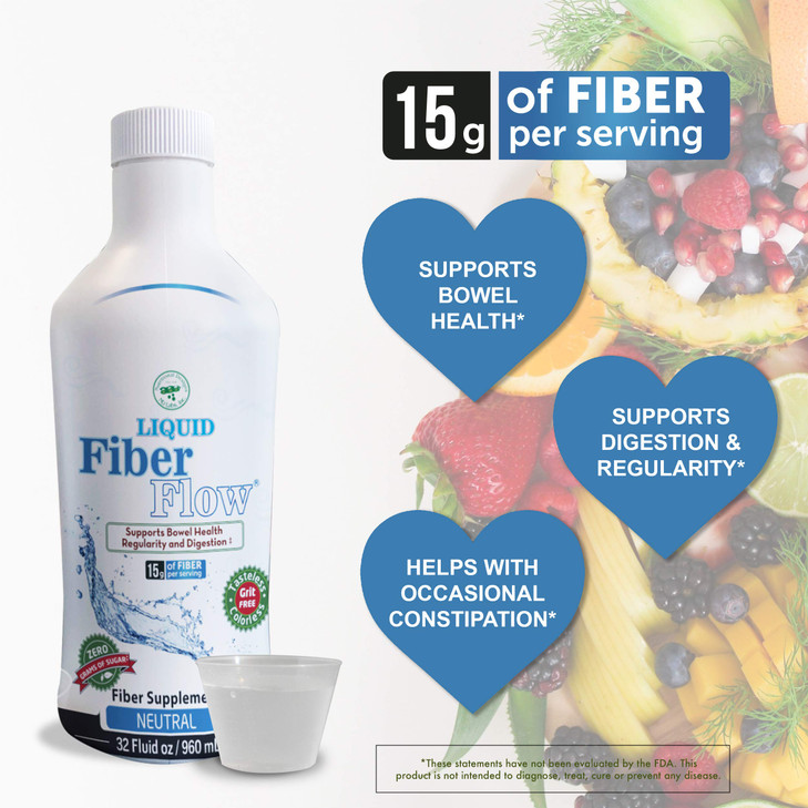 Nutritional Designs Liquid Fiber Supplement, Sugar-Free Prebiotic Inulin Fiber