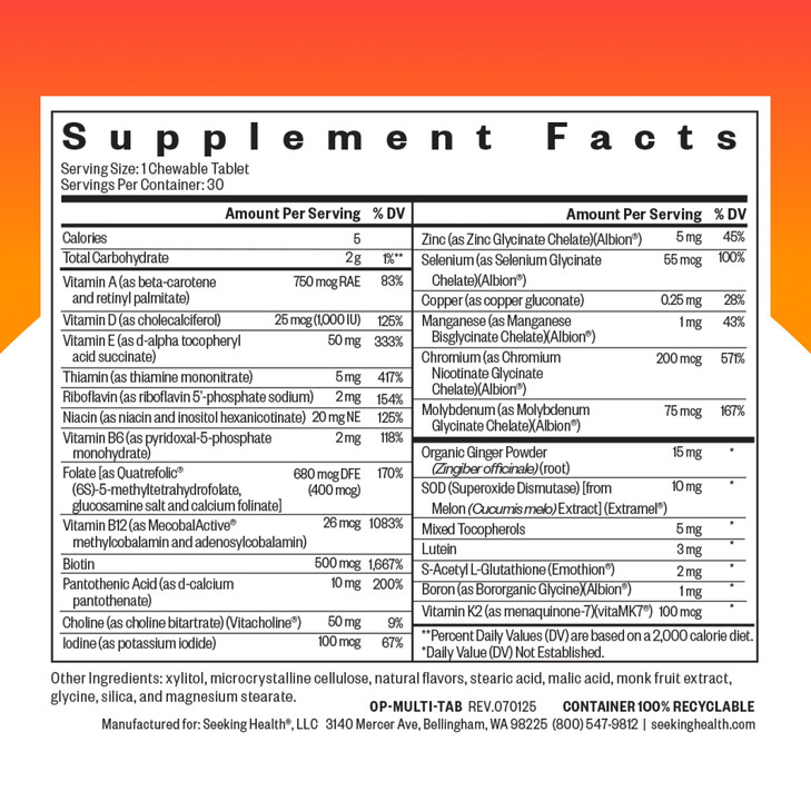 Seeking Health Optimal Multivitamin Chewable