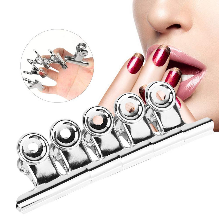 5pcs Stainless Steel C Curve Clips, Multifunction Nail Pinching Clips Tool, for Nail Extension Nail Tips