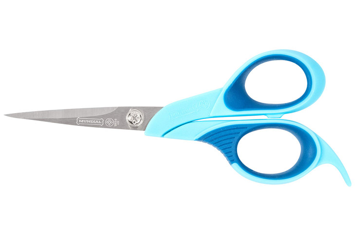 Mundial Super Edge Hobby Scissors, 6-Inch Blue - Ergonomic Handle, Stainless Steel Blade, Ideal for Arts and Crafts, Corrosion Resistant