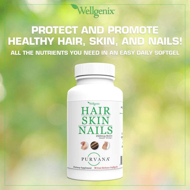Wellgenix Purvana Hair, Skin, and Nails - One a Day Softgel