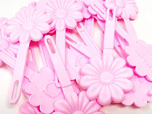 Tara Girls Self Hinge Plastic Mulit Design Hair Barrettes Selection (Flower Black)