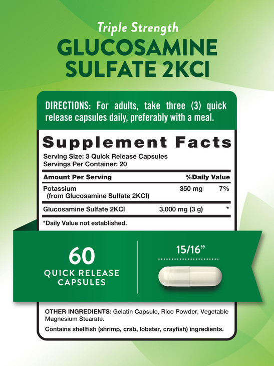 Nature's Truth Glucosamine Sulfate Capsules - 3000mg - 60 Count