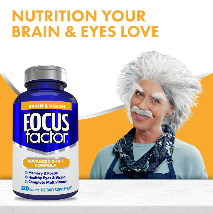 Focus Factor Adults Brain and Vision Supplement, 120 Count