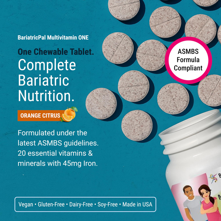 BariatricPal Multivitamin ONE 1 per Day! Bariatric Multivitamin Chewable with 45