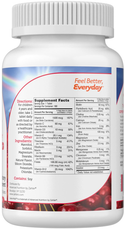 Zahler Kids Multivitamin Chewable Vitamin Tablet