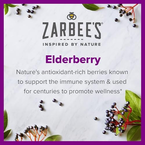 Zarbees Elderberry Gummies Daily Immune Support Supplement with Vitamins A C D