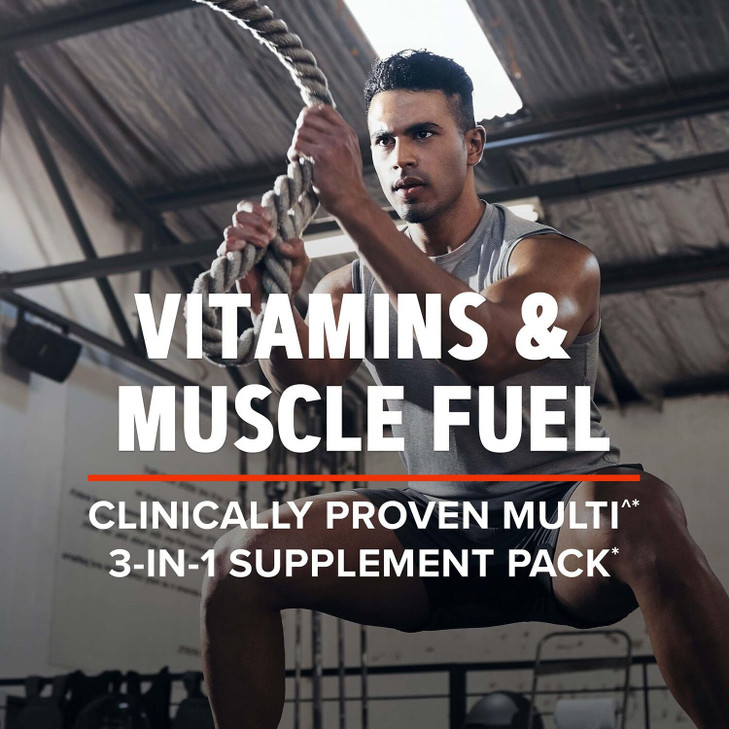 GNC AMP Mens Strength Vitapak Program, 3 Products in 1 Pack, Absorbable