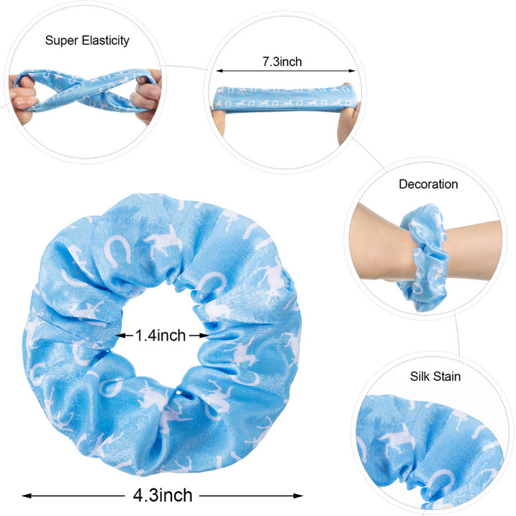 8 Pieces Silk Satin Horse Hair Scrunchies Horse Hair Accessories Horse Hair Ties Horse Race Accessories No Crease Horse Hair Elastics for Equestrian,