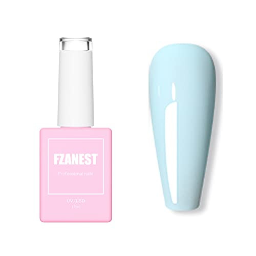 FZANEST Sheer Pink Gel Nail Polish LED UV Gel Soak Off Jelly Milky Transparent Nude Nail Polish Varnish Nail Art Color Manicure Pedicure (Healthy Shi