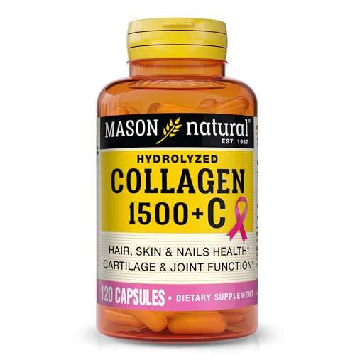 MASON NATURAL 1500mg Collagen with Vitamin C, Biotin, & Calcium, 40 Day Supply