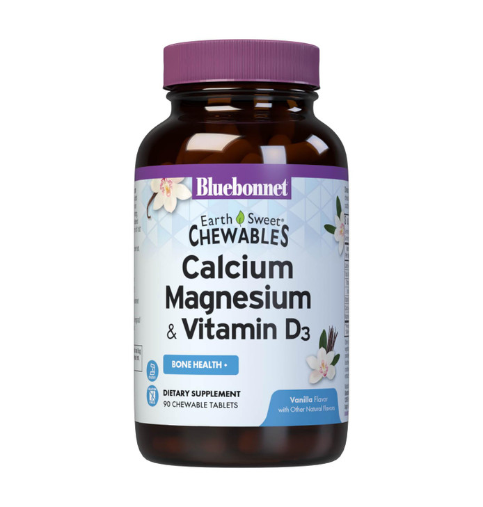 Bluebonnet Nutrition Calcium Magnesium Plus Vitamin D3 Earthsweet, Bone Health &