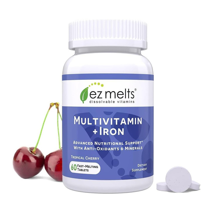 EZ Melts Multivitamin + Iron - Daily Multivitamin for Women & Men