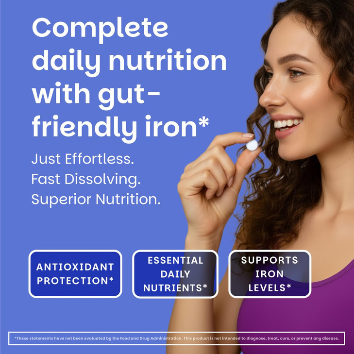 EZ Melts Multivitamin + Iron - Daily Multivitamin for Women & Men