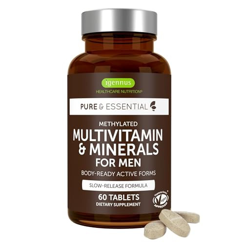 Igennus Methylated Men's Multivitamin with 22 Actives, All-Day Nutrient