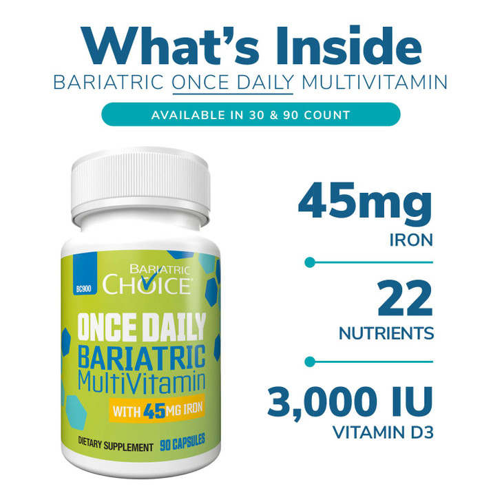 Bariatric Choice Once-Daily Bariatric Multivitamin with 45 mg of Iron