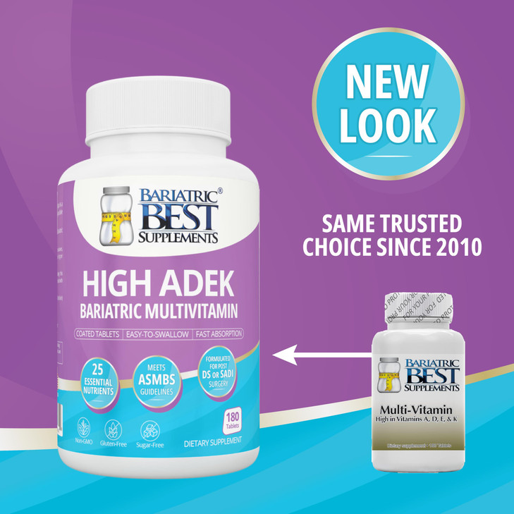 High A D E K Bariatric Multivitamin for Post DS/SADI Surgery, 25 Essential