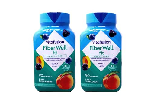 Vitafusion Fiber Well Fit Sugar Free Gummies - 90 ct, Pack of 2