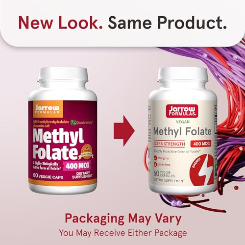 Jarrow Formulas Extra Strength Methyl Folate 400 mcg, Dietary Supplement