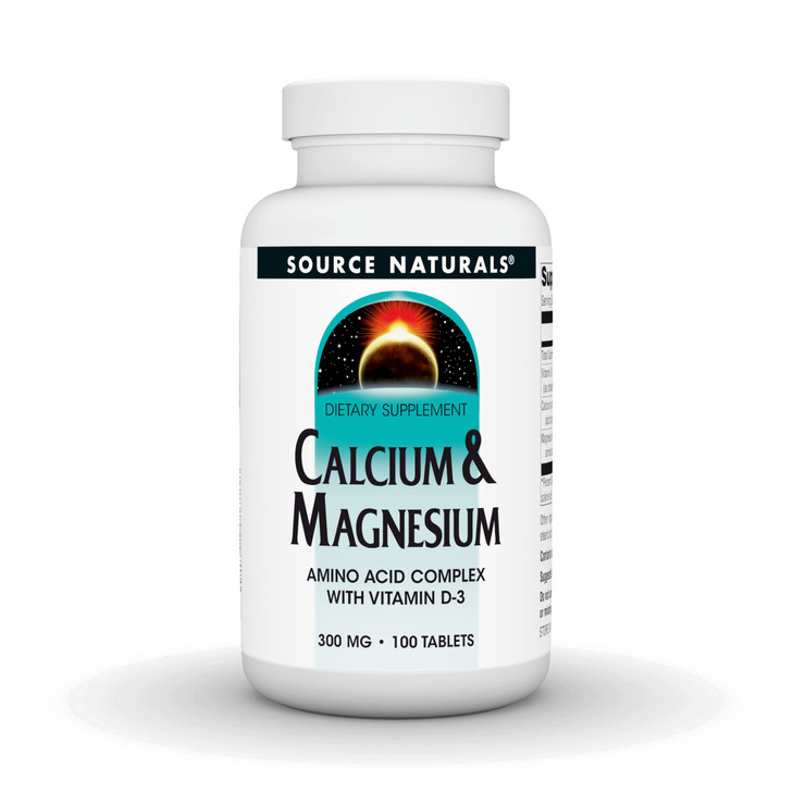 Source Naturals Calcium & Magnesium, Amino Acid Chelate with Vitamin D-3, 300 MG