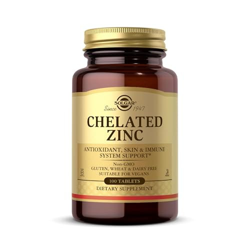 Solgar Chelated Zinc, 100 Tablets - Zinc for Healthy Skin