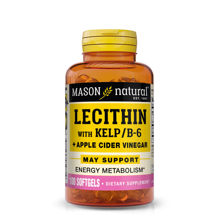 MASON NATURAL Lecithin with Kelp, Vitamin B6 & Apple Cider Vinegar, Dual Action