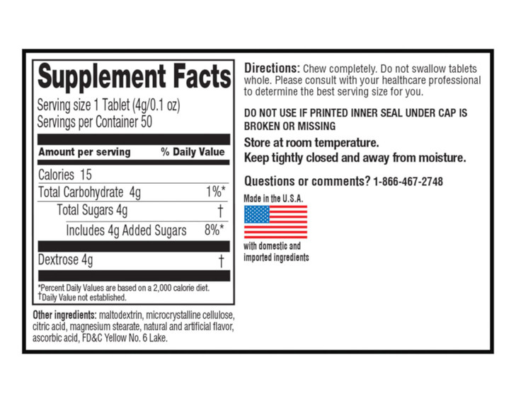 Quality Choice Fast Acting Glucose Tablets Orange Flavor 50 Tablets