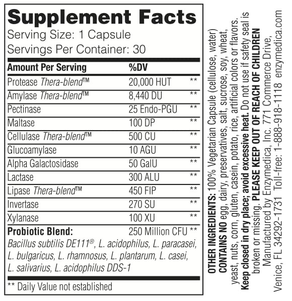 Enzymedica - Digest Basic + Probiotics, Essential Digestive