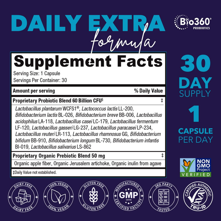 Extra Strength Probiotic for Digestive Health and Immune Support, 60 Billion CFU