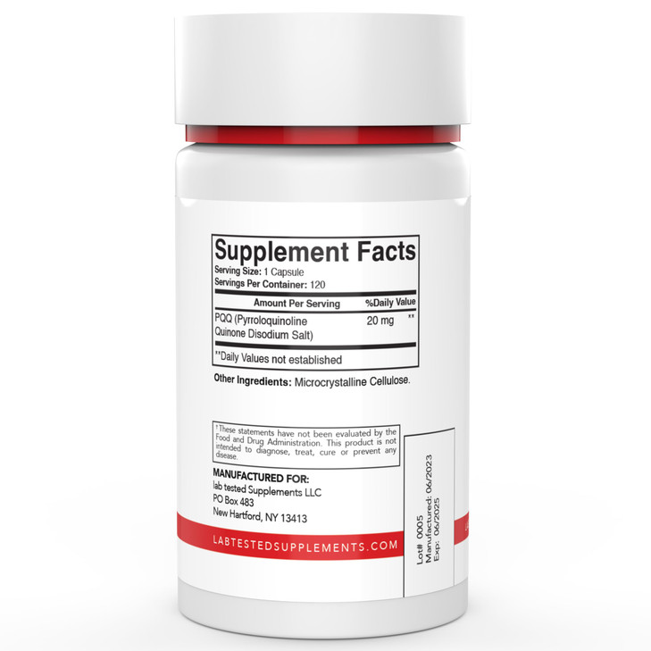 Lab Tested Supplements - PQQ - Pyrroloquinoline Quinone