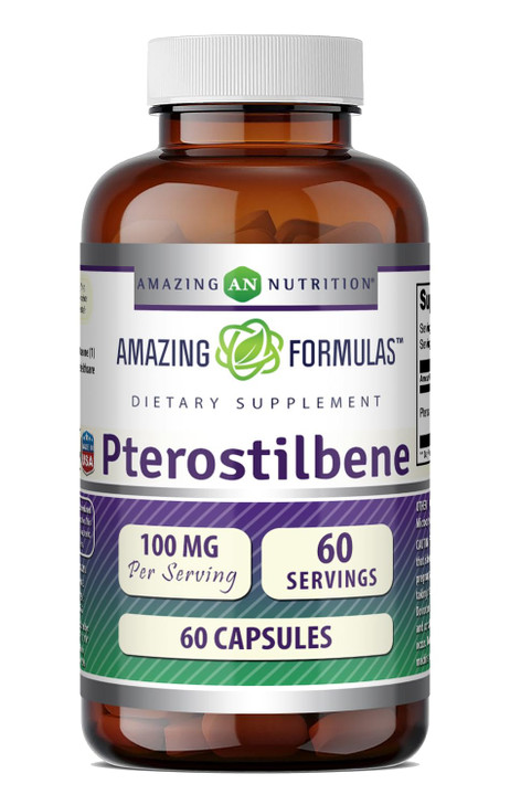 Amazing Formulas Pterostilbene 100 Mg per Serving - Made in USA (1 Pack