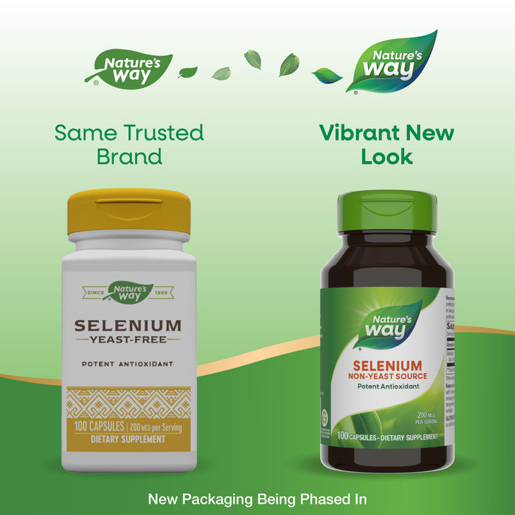 Nature's Way Selenium, Non-Yeast Source, Potent Antioxidant, 100 Capsules