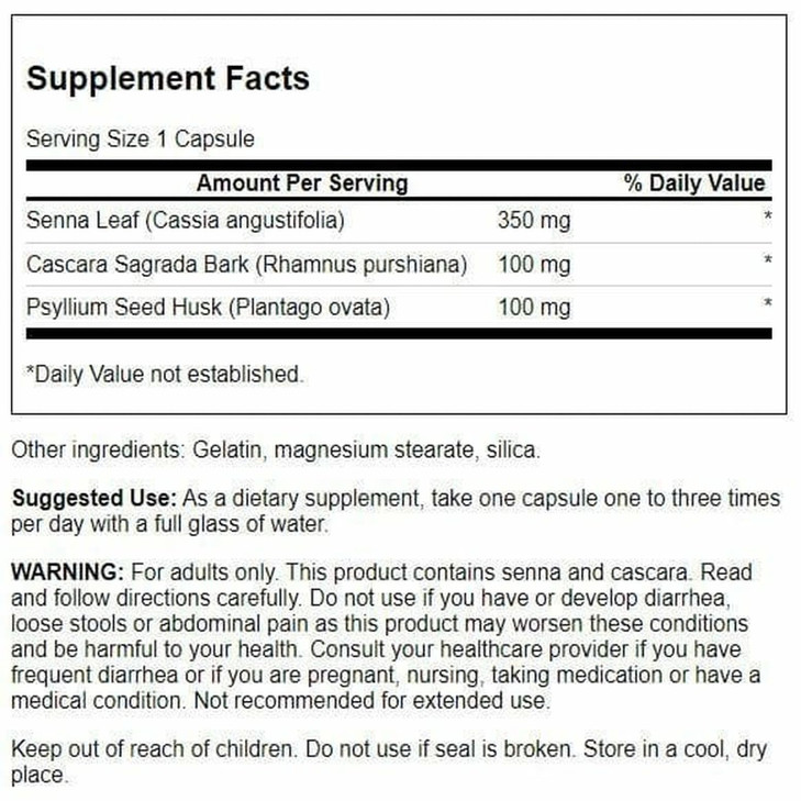 Swanson Senna Psyllium Cascara Complex GI Tract Regularity Support 90 Capsules