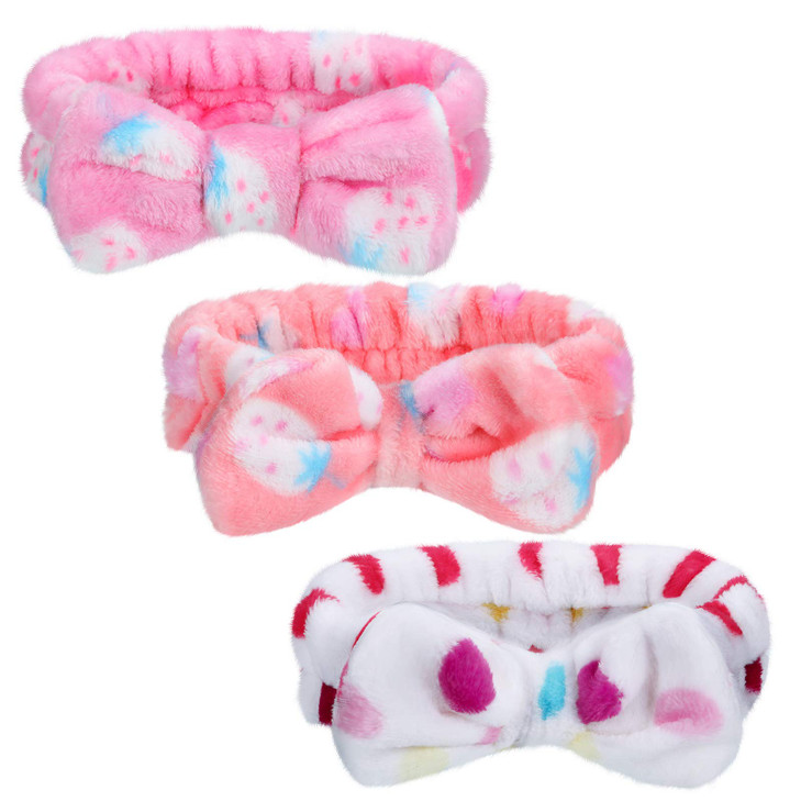 3 Pcs Towel Headbands for Women Headband for Washing Face Facial Hair Band Skincare Microfiber Bowtie Headband Makeup Terry Cloth Headbands Spa Showe